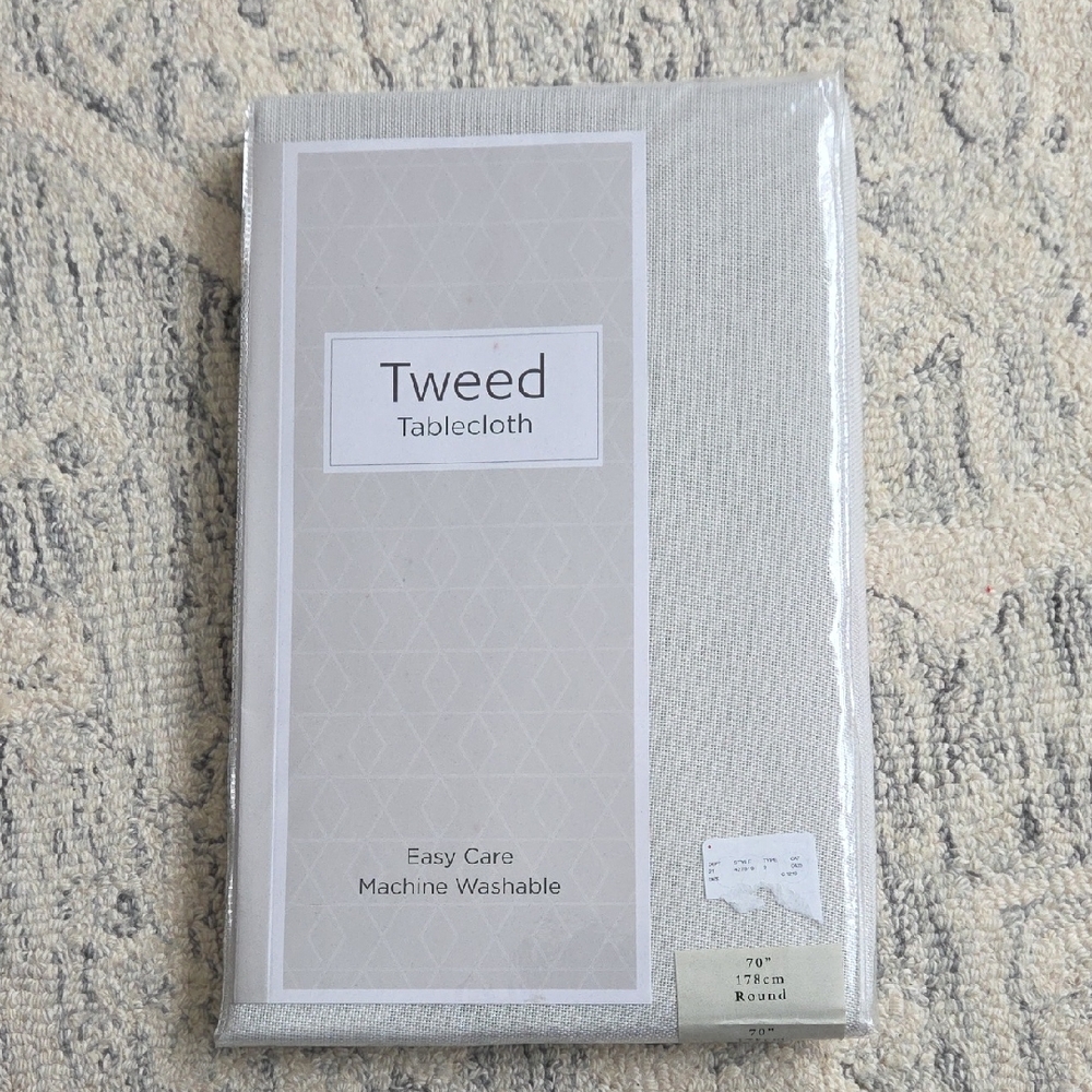 Gray Tweed Tablecloth